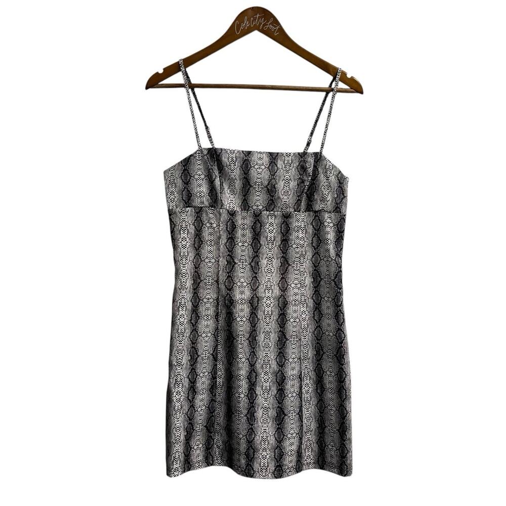 Snakeskin Print Mini Dress M Urban Outfitters Spaghetti Strap Sheath Party